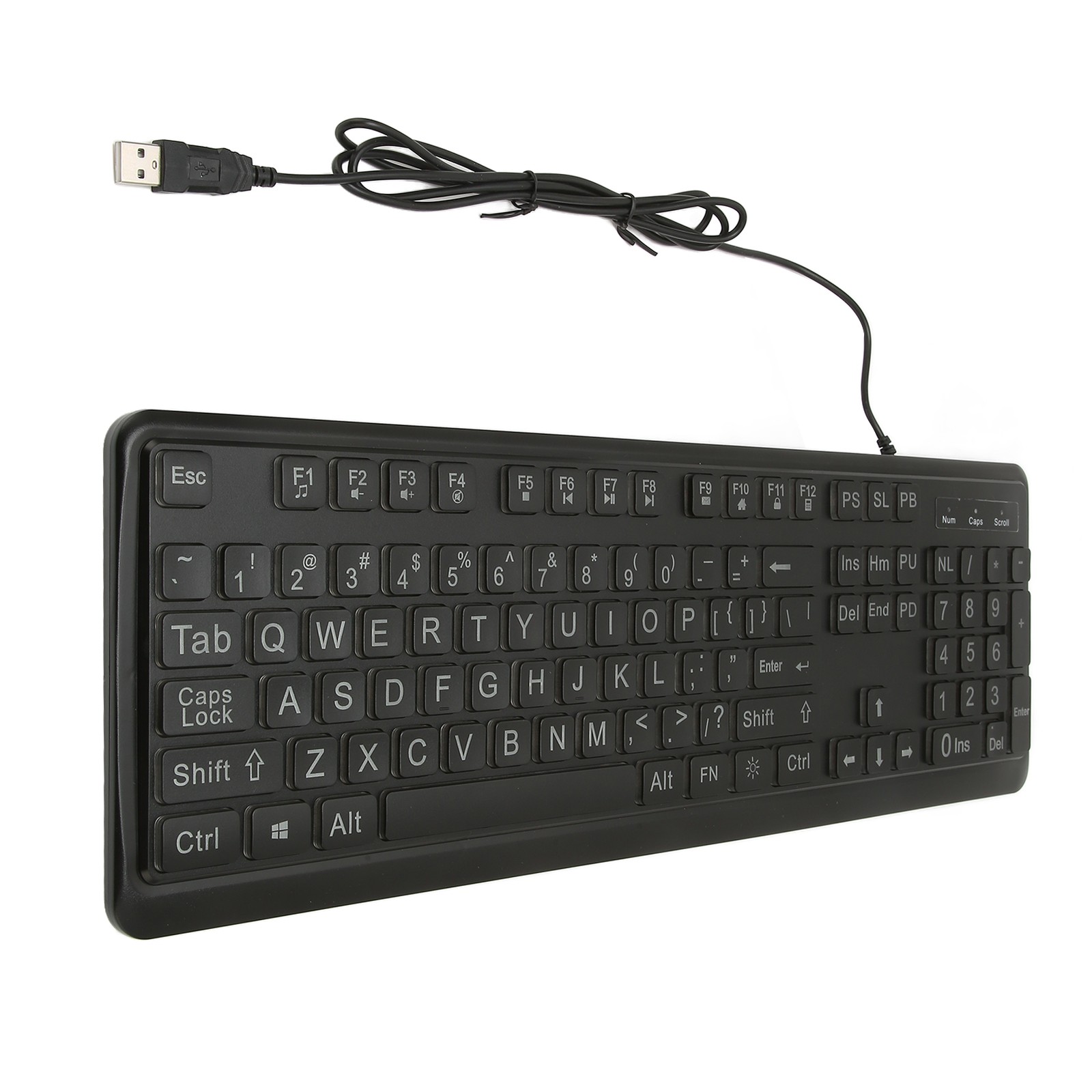Large Print Keyboard Large Bold Letters 104 Keys Standard Full Size USB Wir XSWS