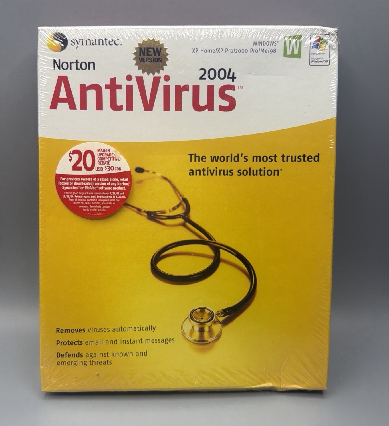 Norton Antivirus 2004 New Sealed Windows XP Home Symantec 