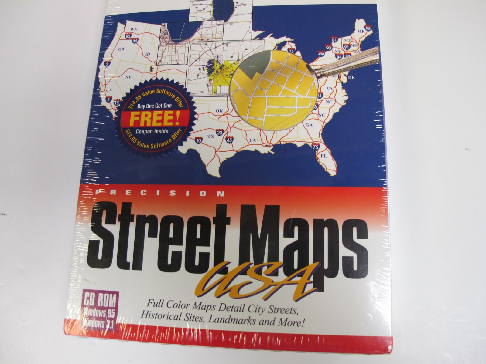  Street Maps USA , Swift Platinum- Windows PC, 1997, New/ Sealed, Cosmi Software