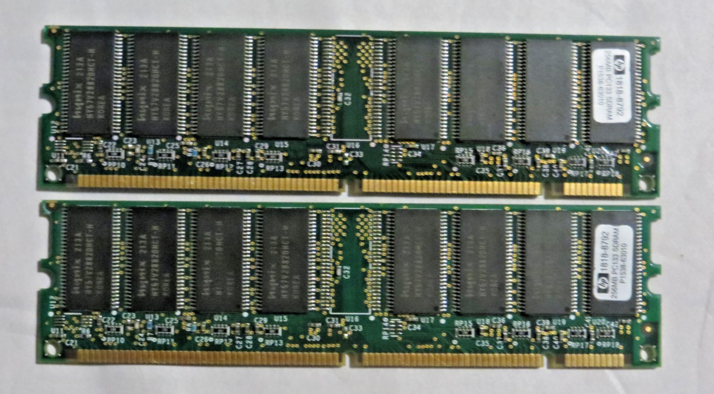 512MB Kit 2x256MB PC133 SDRAM 168-Pin HP Desktop RAM Memory P1538-63010 Pair