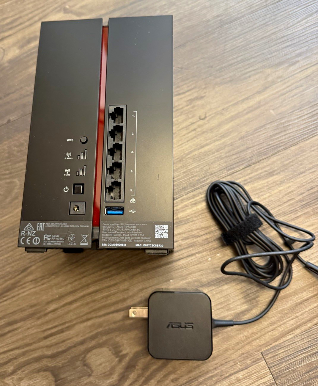 ASUS RP-AC68U AC1900 Dual-Band Wireless Repeater Range Extender WPS