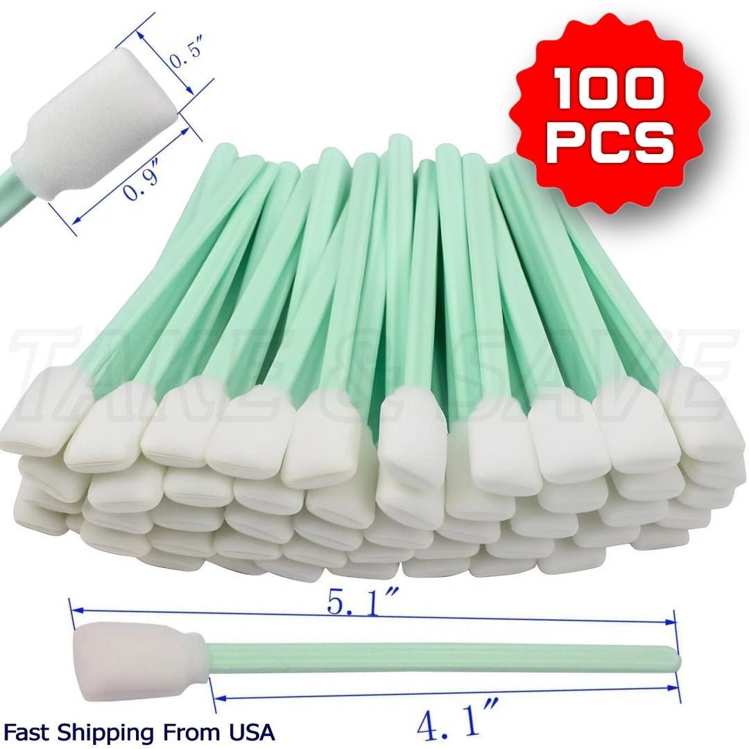 100Pcs Tipped Cleaning Solvent Swabs Foam Dust-Free for Camera Optical Lens Art