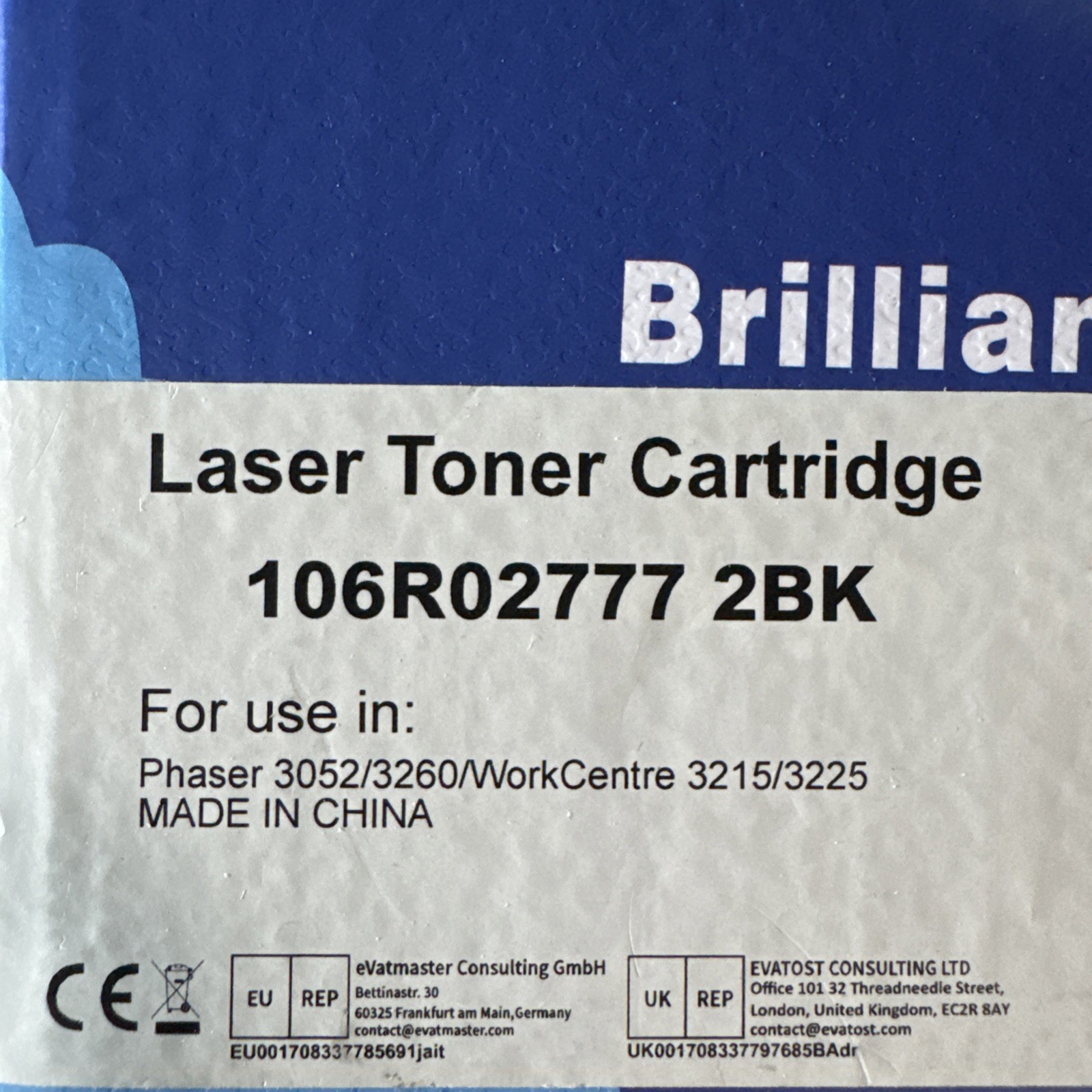 106R02777 Toner Cartridge Black 2 Pack Replacement For Xerox 106R02777 NOT OEM