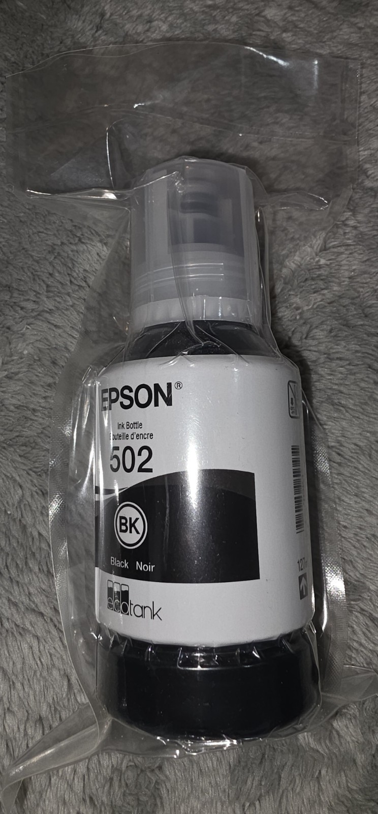 Epson 502 Black Ink Bottle 127ml Genuine EcoTank Sealed Exp 2025