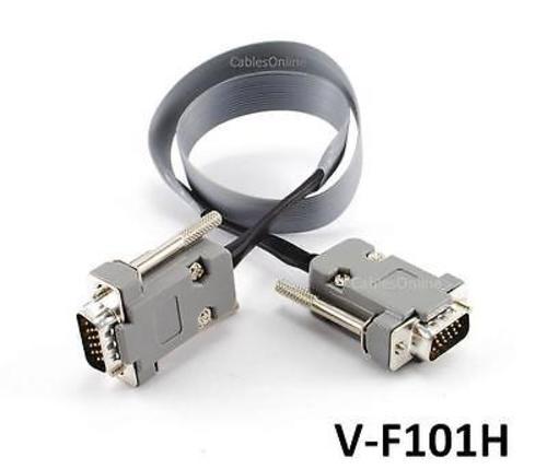 1.5ft VGA (HD15) Male to Male Flat Ribbon Monitor Cable, CablesOnline V-F101H