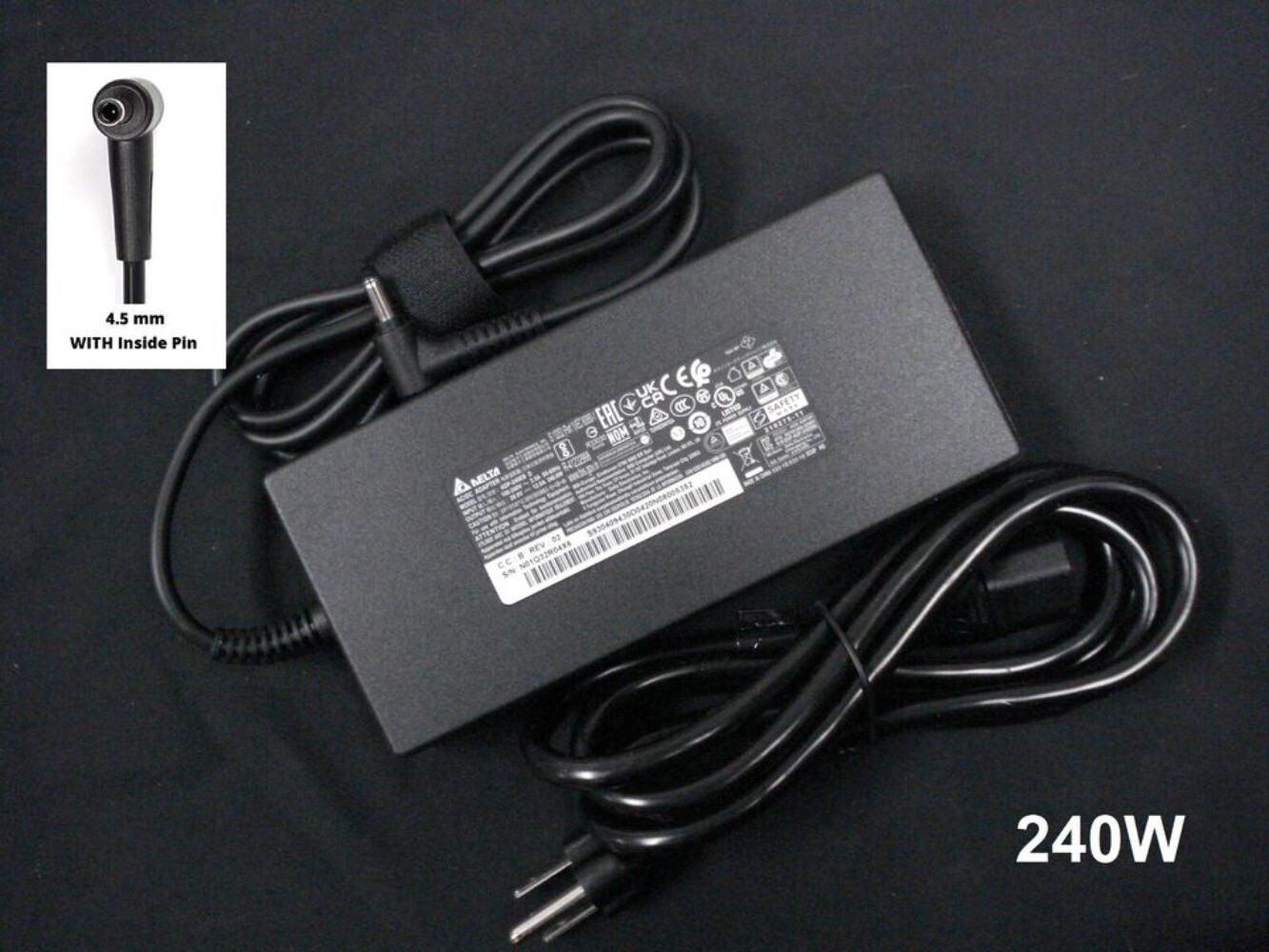 Genuine Delta 240W AC Power Adapter for MSI 957-15CK1P-101 ADP-240EB D 4.5*3.0mm