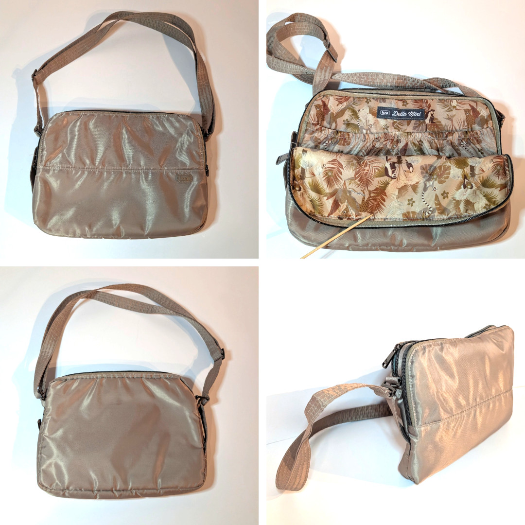 Lug Mini Delta iPad Tablet Case, Beige Protective Crossbody Purse, Bag, 4 Pocket