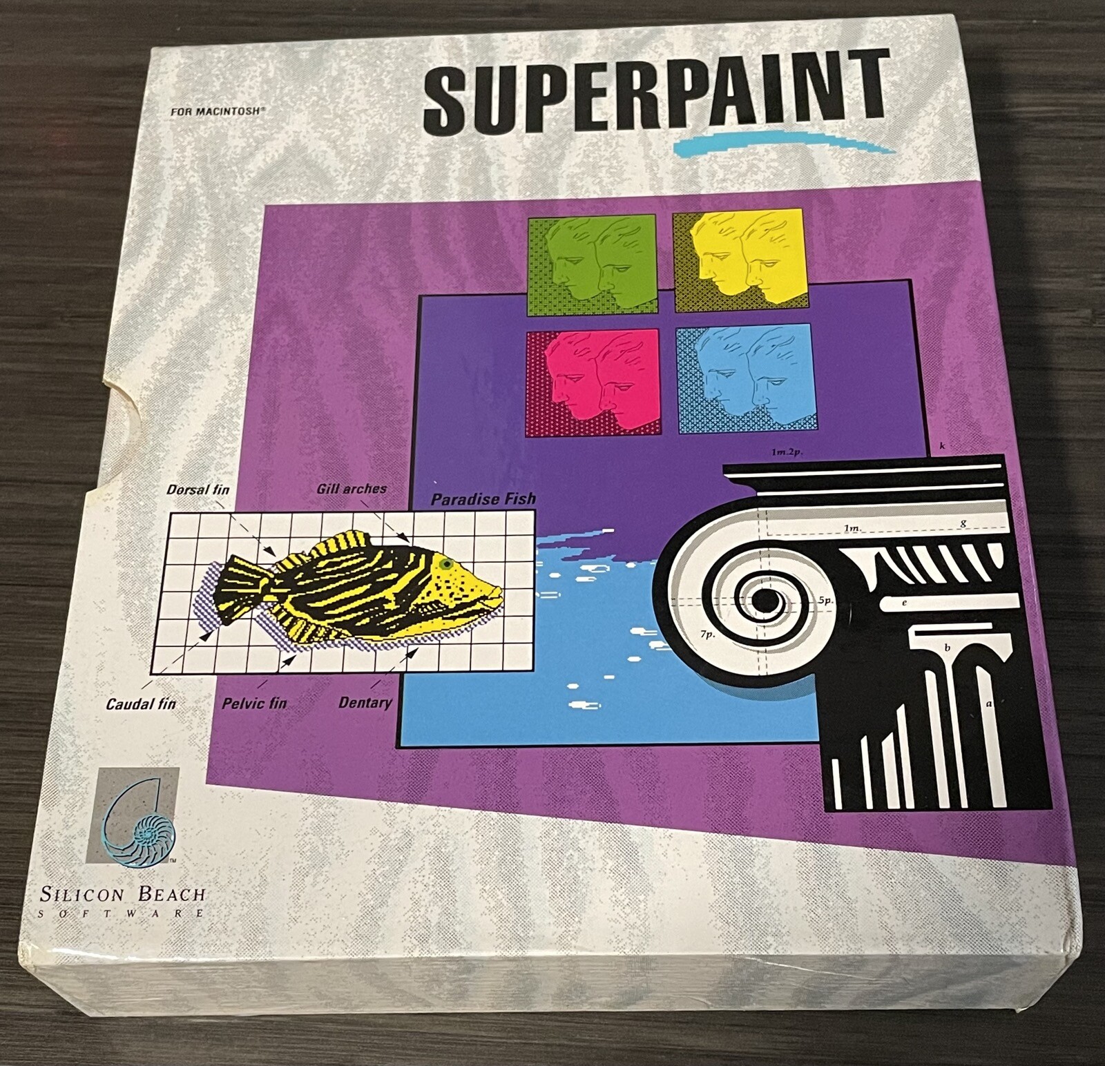 SuperPaint Silicon Beach Software Apple Macintosh Plus SE vintage computer CIB