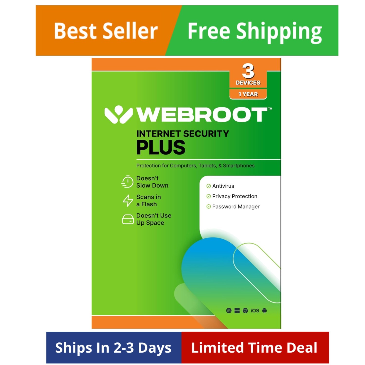 Internet Security Plus | Antivirus Software 2026 | 3 Device | 1  Keycard for ...