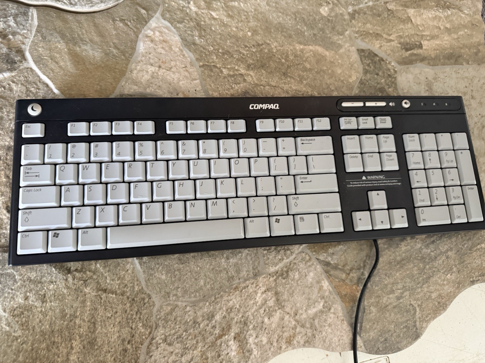 Untested Compaq PS2 Keyboard Black/Grey Model 5137 Wired 5188-0989 Multimedia