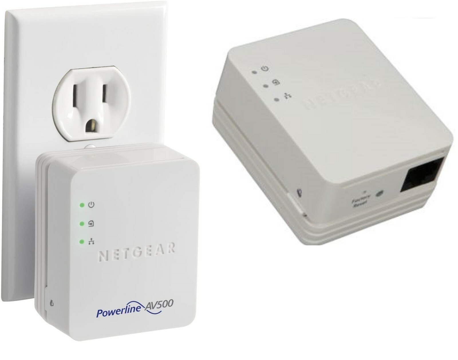 2  X AV500 NETGEAR 500 Mbps PowerLine HOME PLUG XAVB5201-1BNPAS - NETWORKING LAN