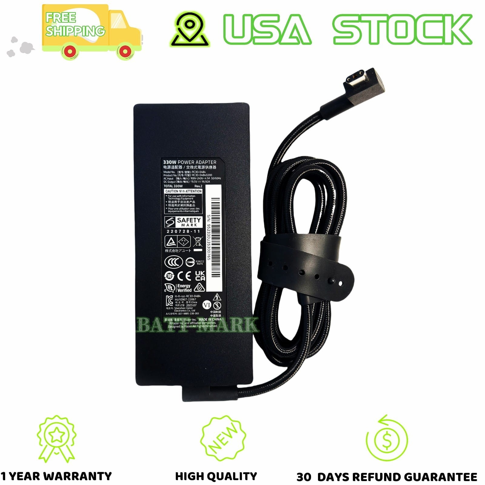 330W 19.5V 16.92A New Genuine RC30-0484 Adapter For Razer Blade 18 i9 13950HX