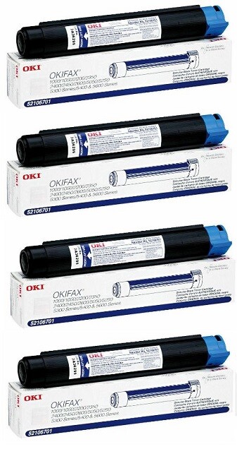 4 SEALED OKI 52106701 Toner Cartridges OKIFAX 1000 1050 2200 2350 (1256S)