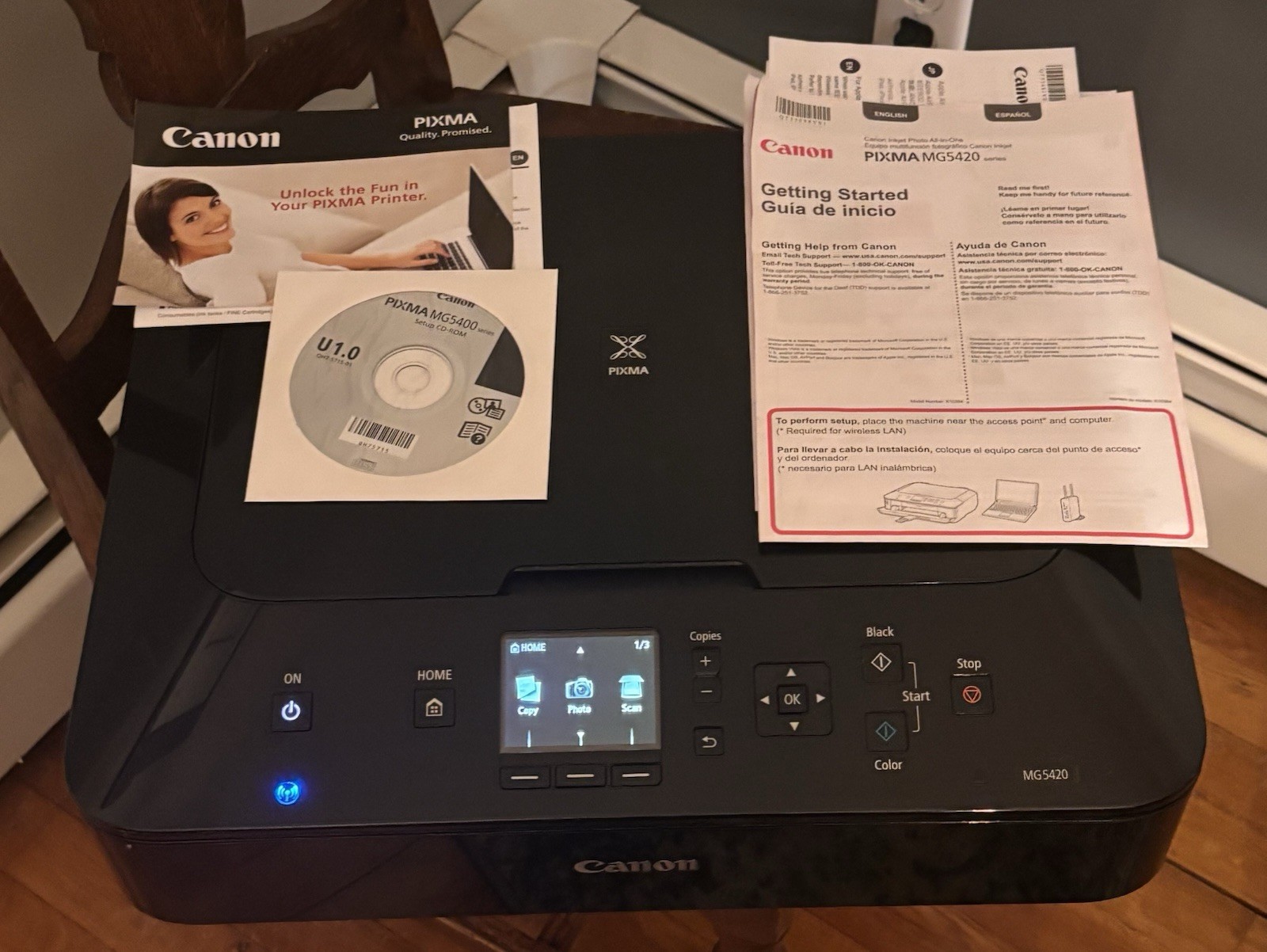 Canon Pixma MG6620 All-In-One Inkjet Printer w Paperwork CD-ROM Disc Tested