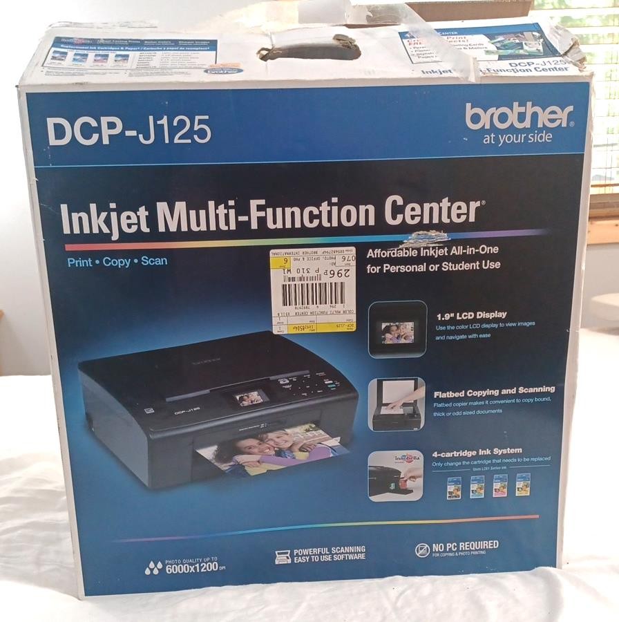 Brother DCP-J125 Inkjet Multi-Function Center Printer 2011 *Brand New Open Box