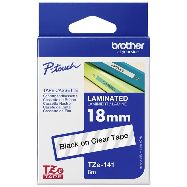 Brother TZE141 TZe-141 Plastic Tape Box Ribbon Color: Clear Neck
