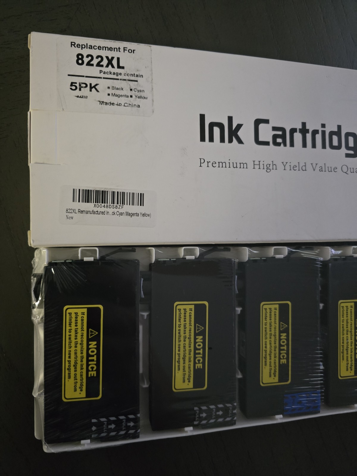 Replacement for 822XL ink cartridge
