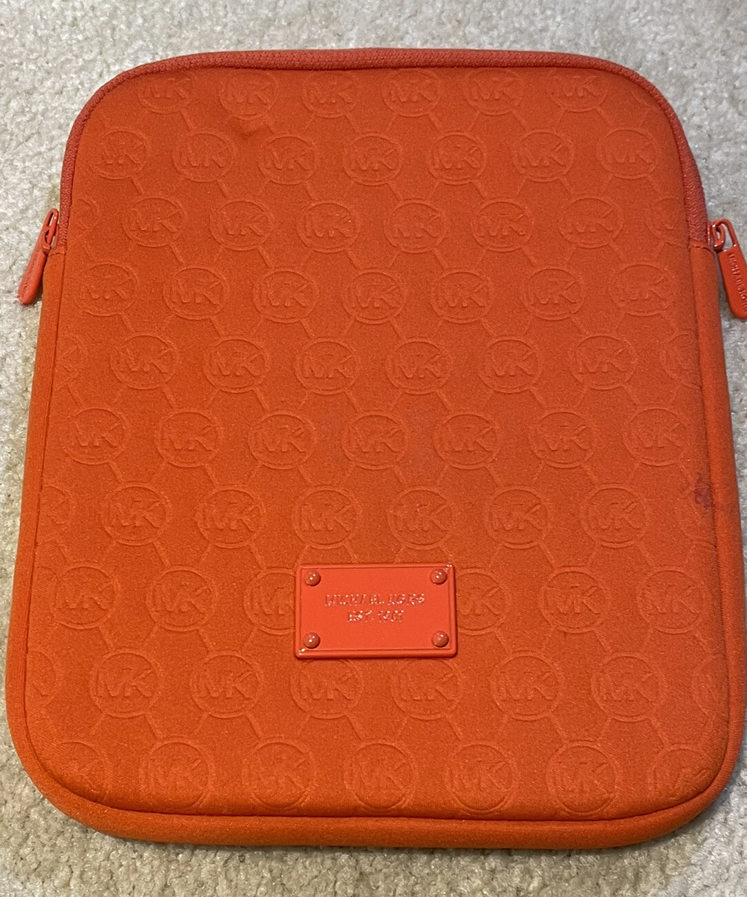 Michael Kors Neoprene Tangerine Ipad tablet Case, In Very Good Condition.