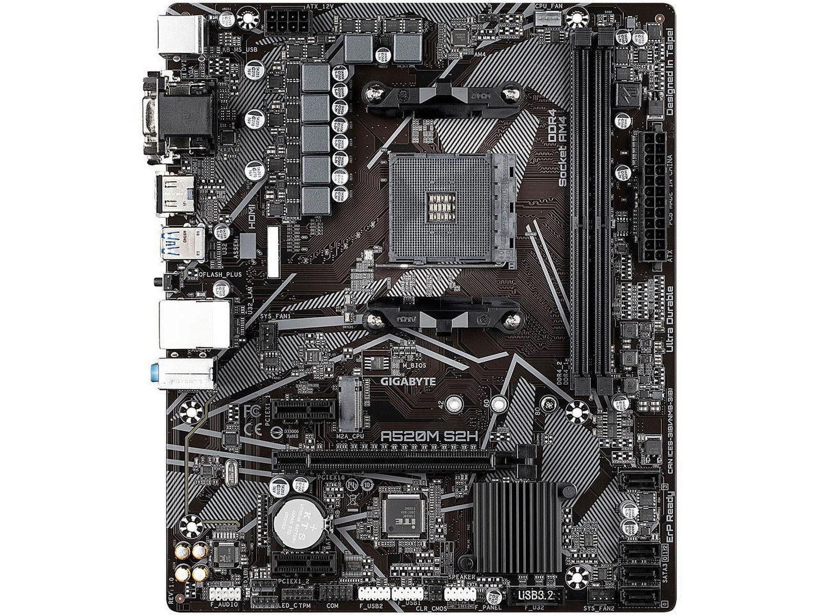 A520M S2H Ryzen AM4/MicroATX/4+3 Phases Digital PWM/Gigabyte Gaming GbE LAN/NVMe