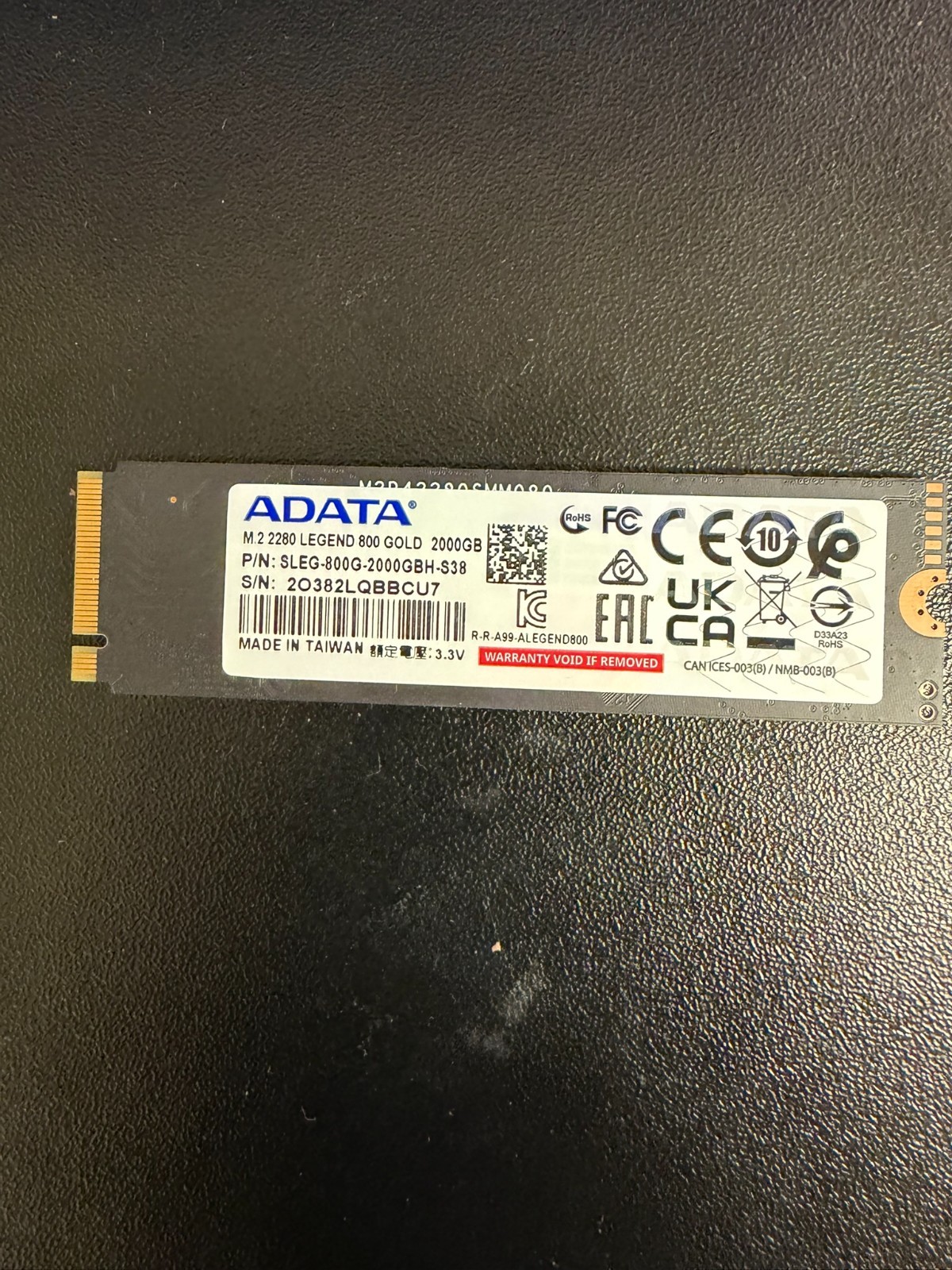 ADATA LEGEND 800 GOLD 2TB 2280 M.2 NVME SSD