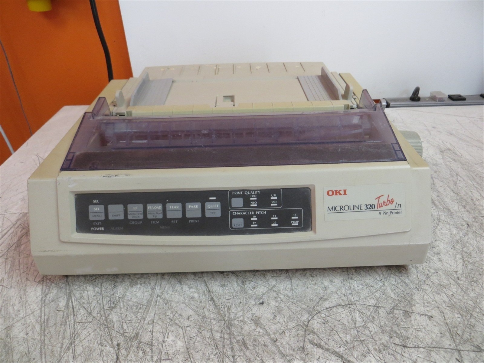 Damaged Oki Microline 320 Turbo/N 9-Pin USB Dot Network Matrix Printer 