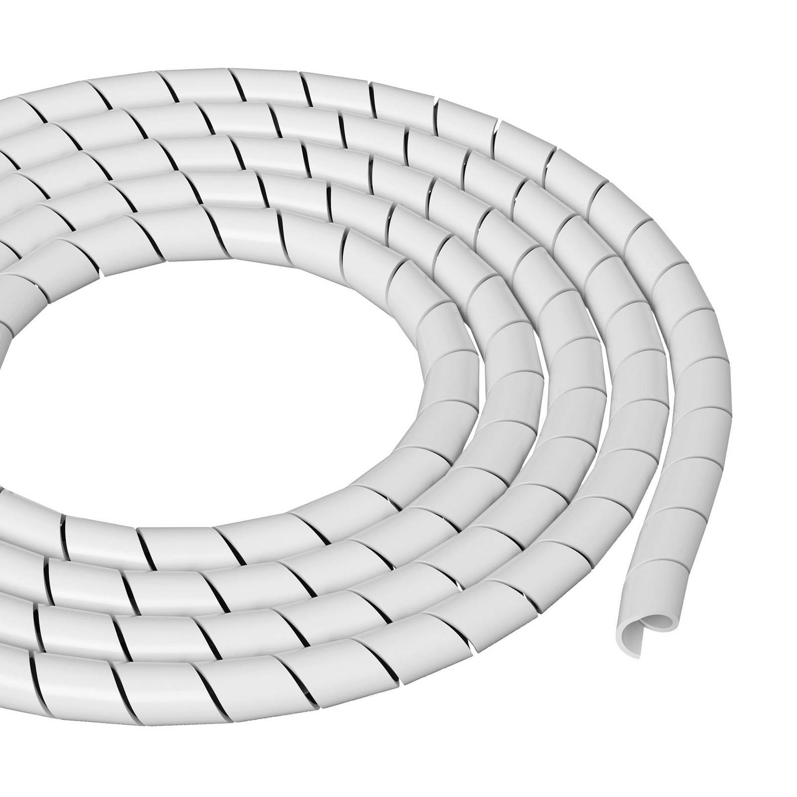 1 PCS Spiral Wrap 3/8 Inch Inside 11/2 Max Bundle 8 FT LDPE White US/CTW2.5W