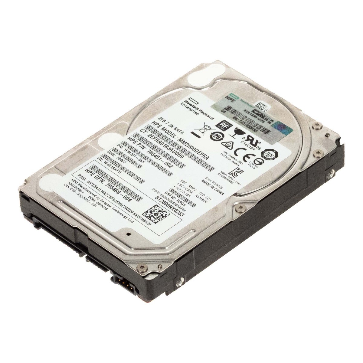 HARD DRIVE HP 765451-002 MM2000GEFRA 2TB 7.2K 128MB SATA III 2.5'' 