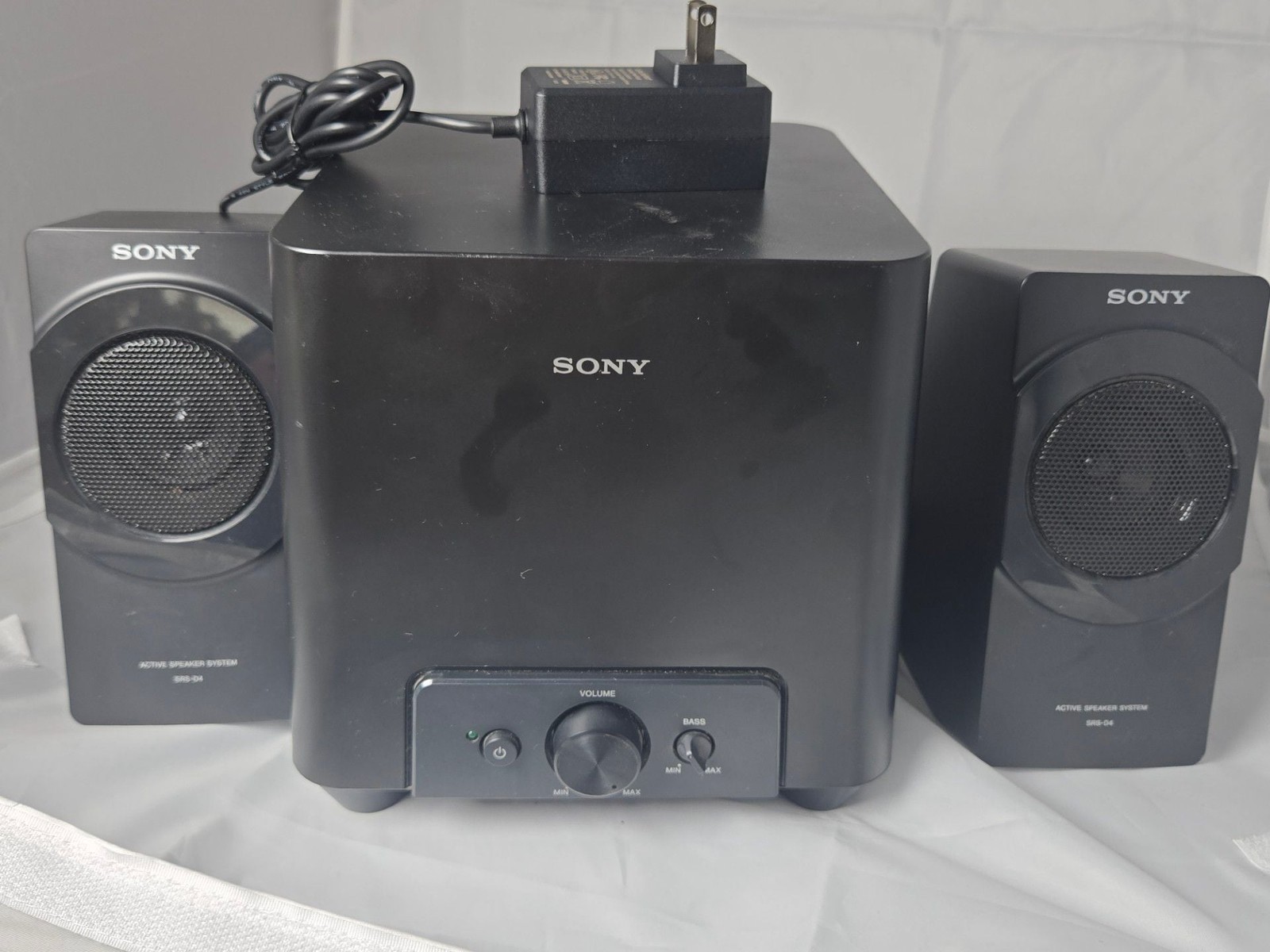 Sony SRS-D4 Computer 2.1 Sound Active Speaker System & Subwoofer In Box 27242809