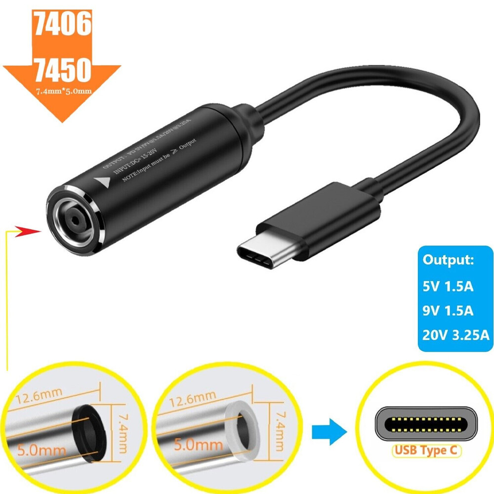 65W Laptop Charger Converter USB Type C PD Power Charging Cable Adapter 10cm