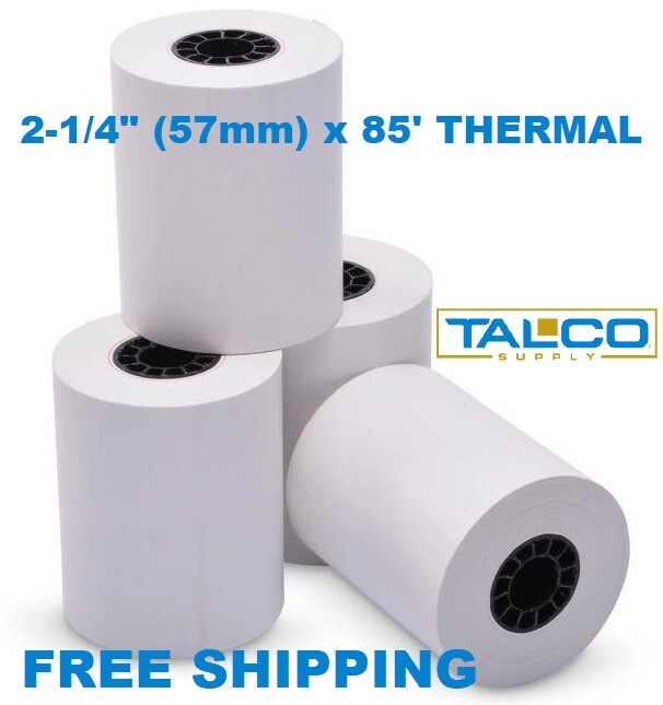 (100) CLOVER MINI / MOBILE (2-1/4" x 85') THERMAL PAPER ROLLS  ~FREE SHIPPING~