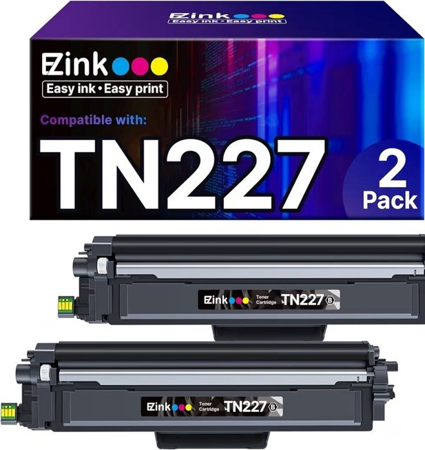 E-Z Ink TN227 Black Compatible Laser Toner Cartridge 2-Pack for Brother