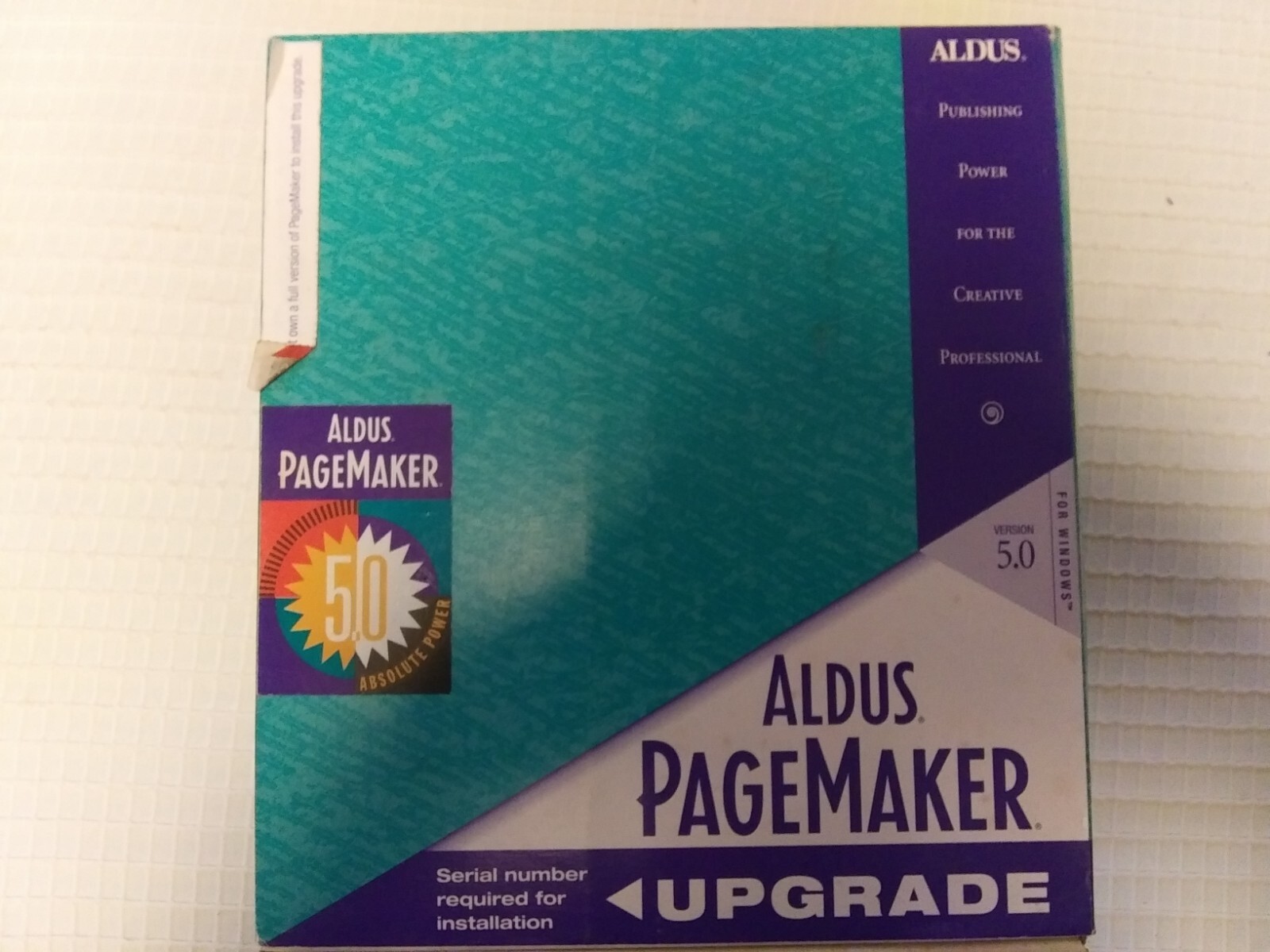 Software-Aldus Pagemaker Upgrade Version 5.0 for Windows 1993 Publishing Power