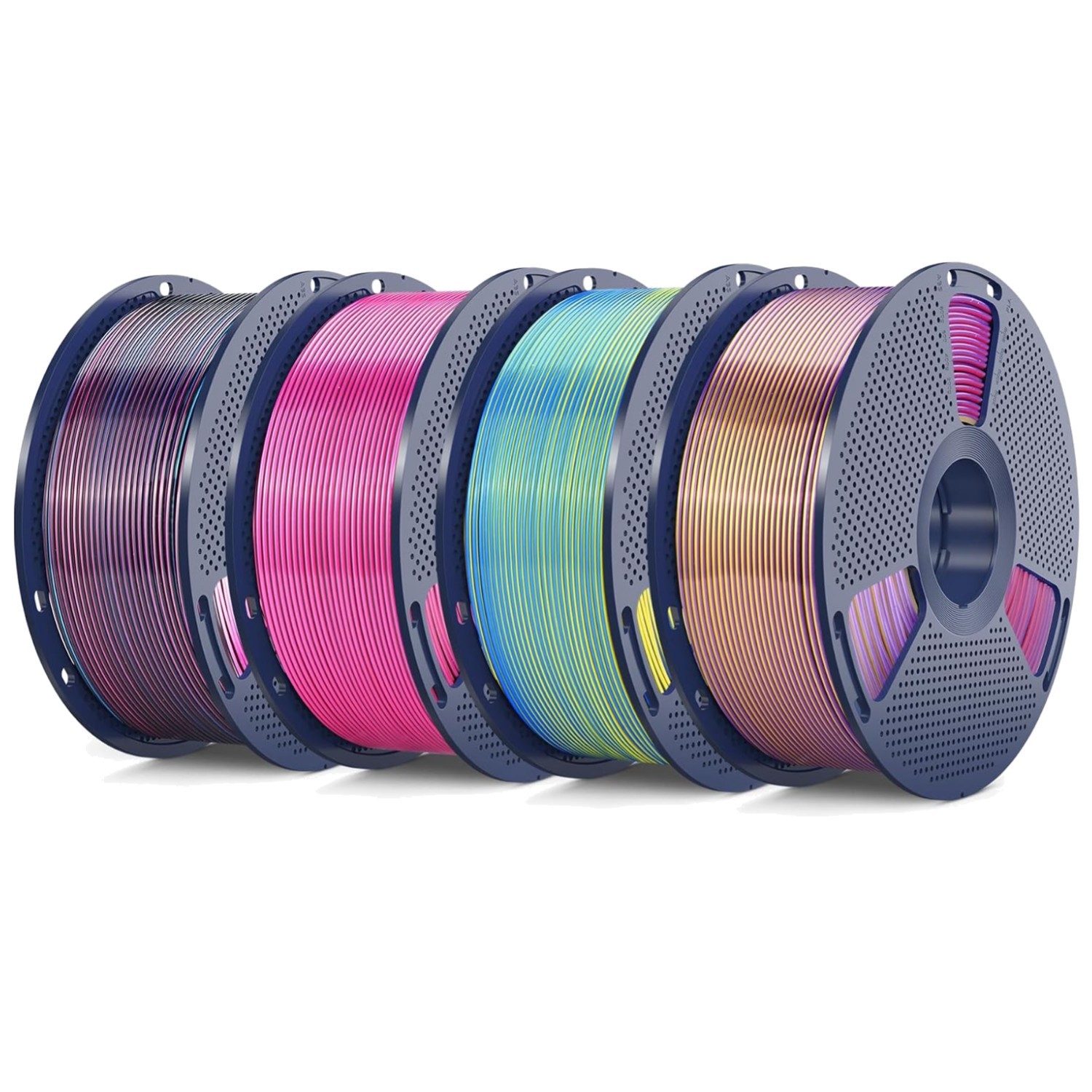 High Toughness Silk PLA Filament - 1.75mm, Vibrant Quadruple Color Set