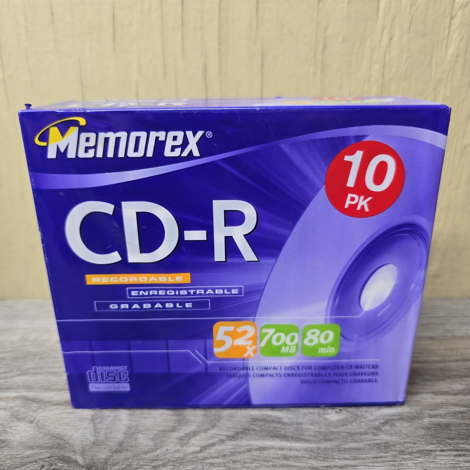 Memorex 10PK CD-R 52X 700MB 80min Discs in Cases. New Sealed