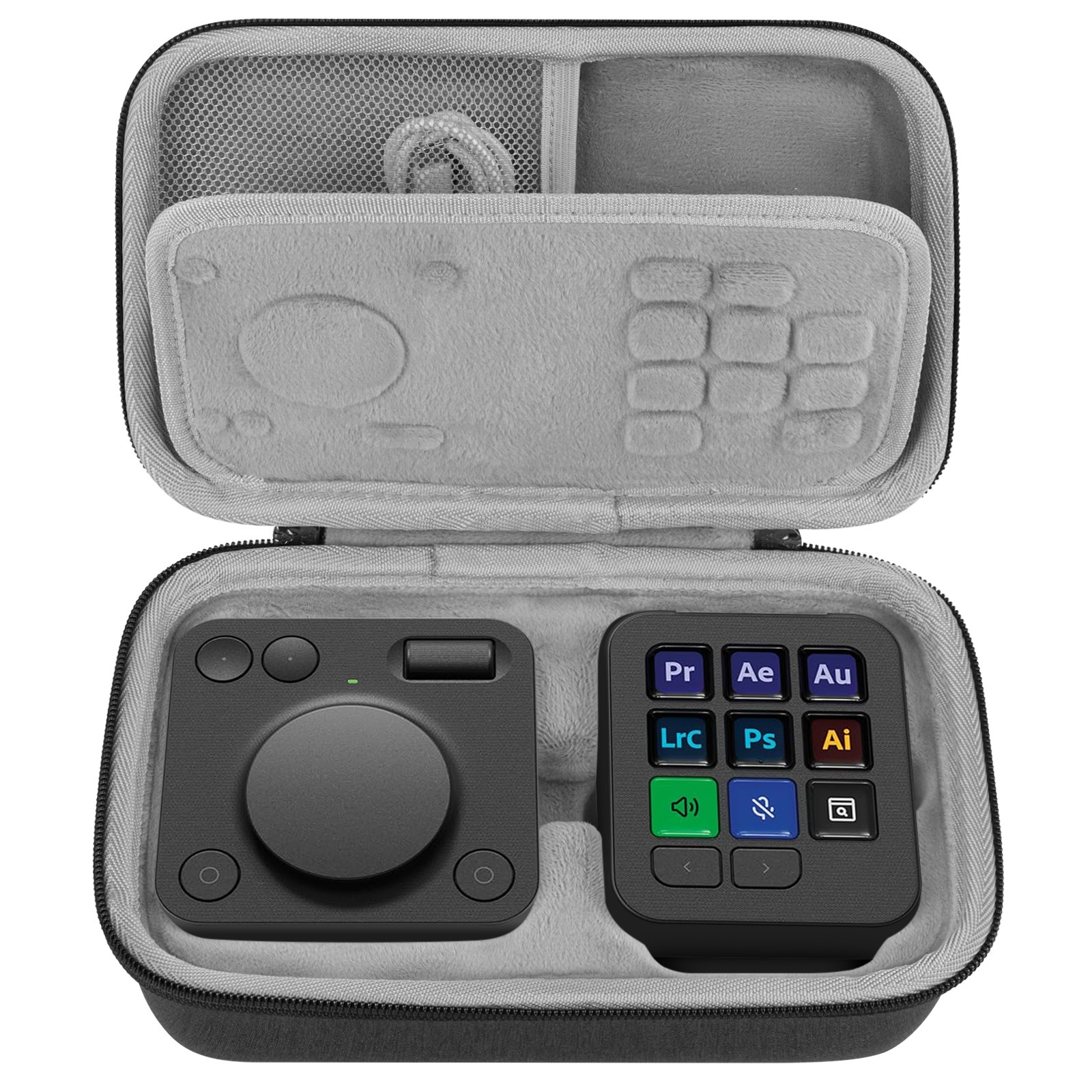 Geekria Console Carrying Case, for Logitech MX Creative Console (Dark Gray)