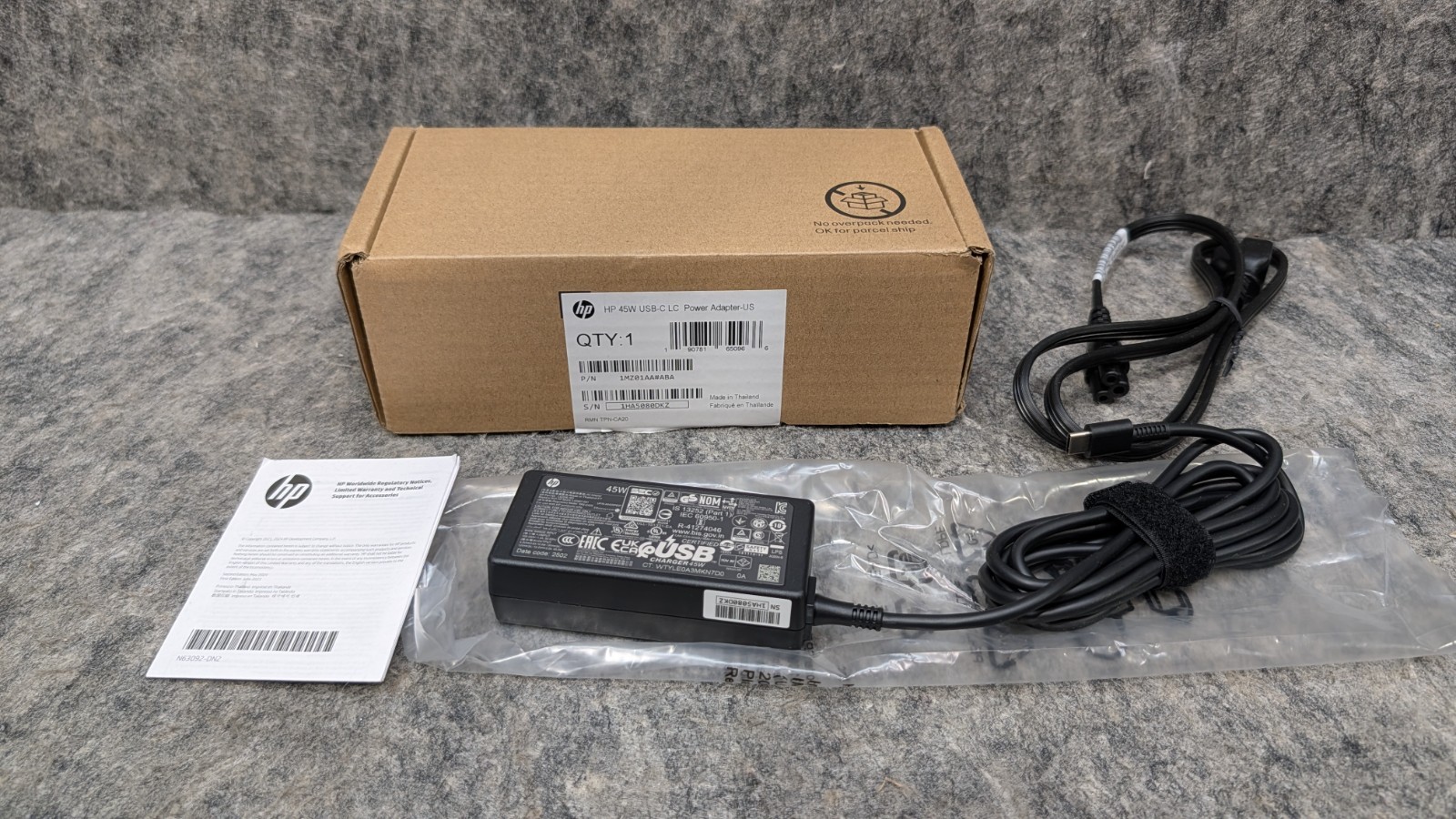 Genuine HP 45 Watt USB-C LC Power Adapter 1MZ01AA ABA USB-C Power Adapter🔥New🔥