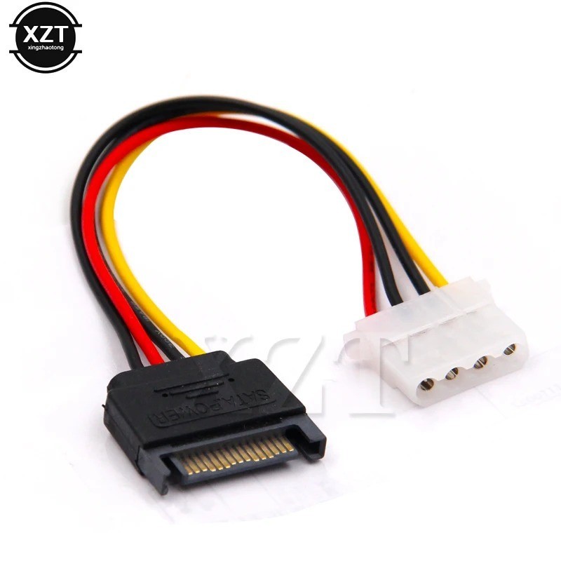 Male Female 4-pin Power Drive Adapter adaptor Cable to Molex IDE SATA 15-pin 1PC