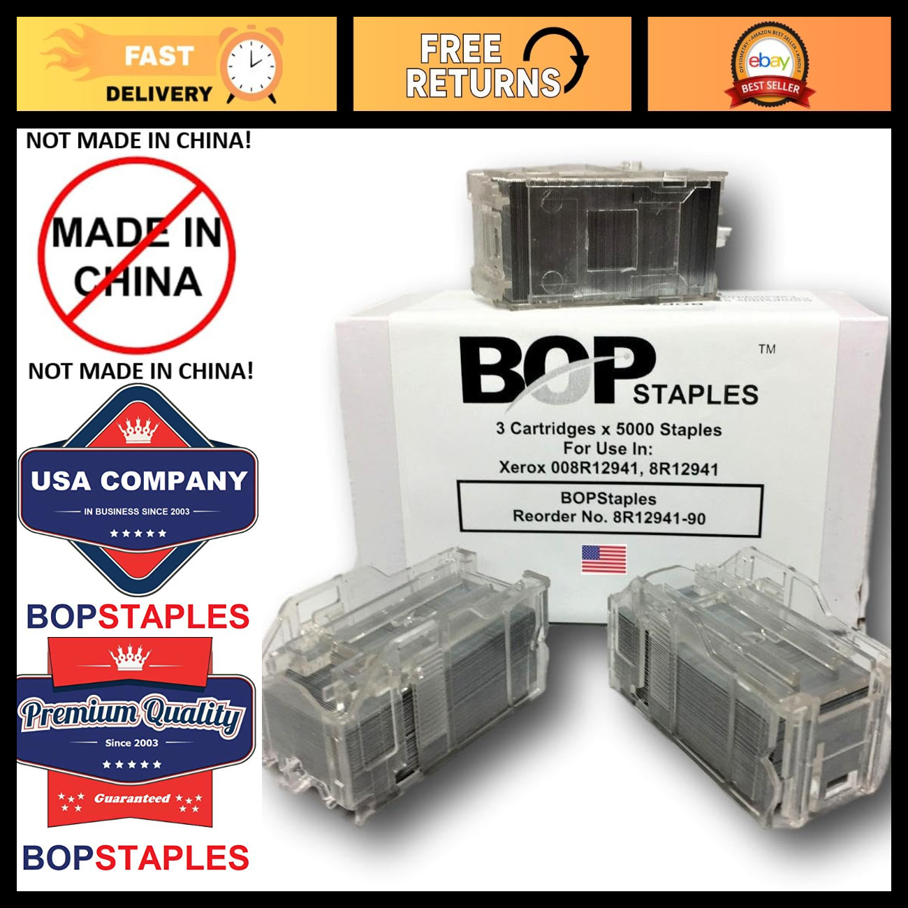 Compatible Xerox Staple Cartridge Refills - 3 Pack of 5000 Staples Each