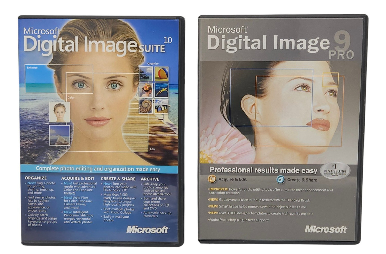 Microsoft Digital Image Suite 10 & Pro 9 Photo Editing Software NO MANUALS READ