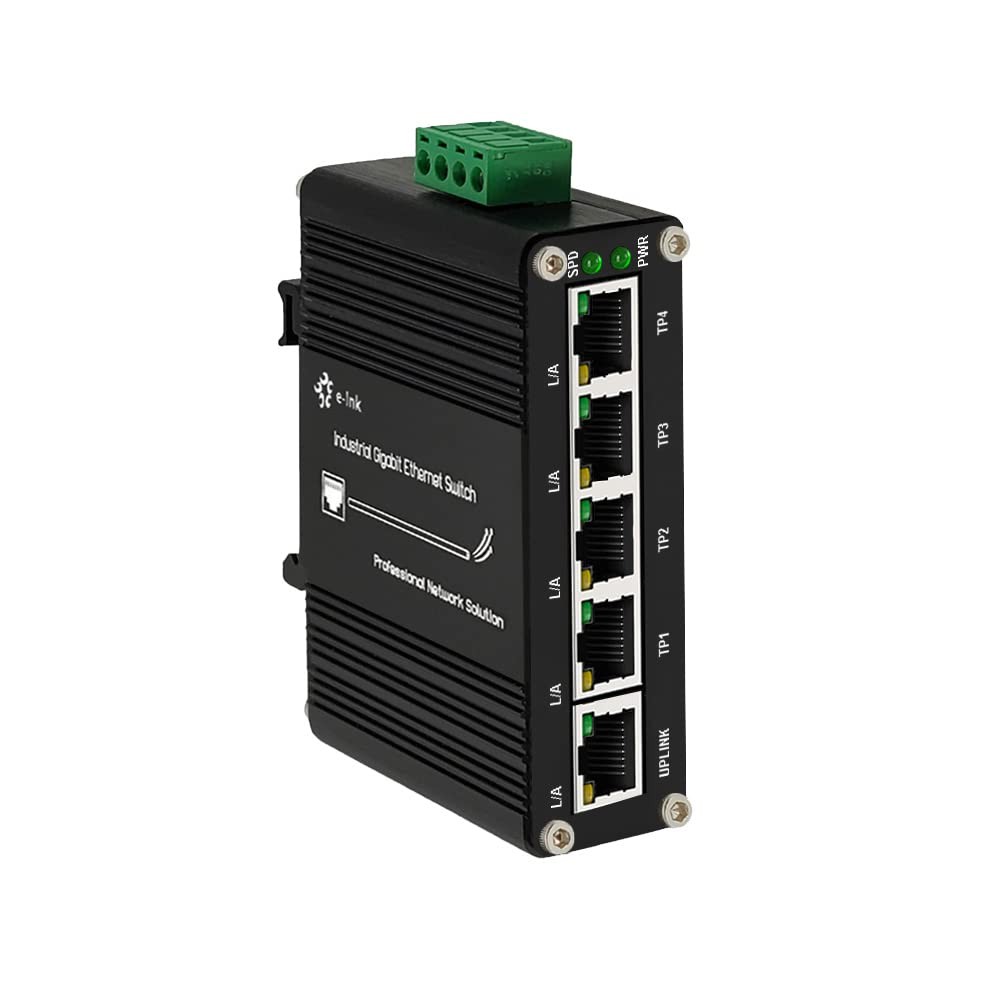 Mini Industrial 5 Ports Gigabit Switch Hardened 5 Port RJ45 10/100/1000Mbps E...