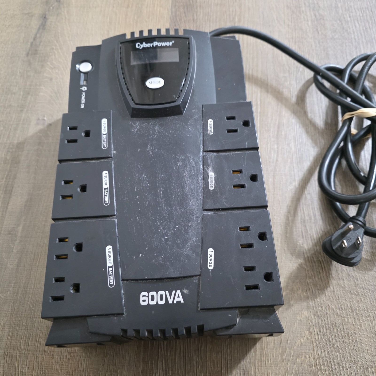 CyberPower CP600LCD 600VA UPS Backup LCD Display Surge Protector No Battery