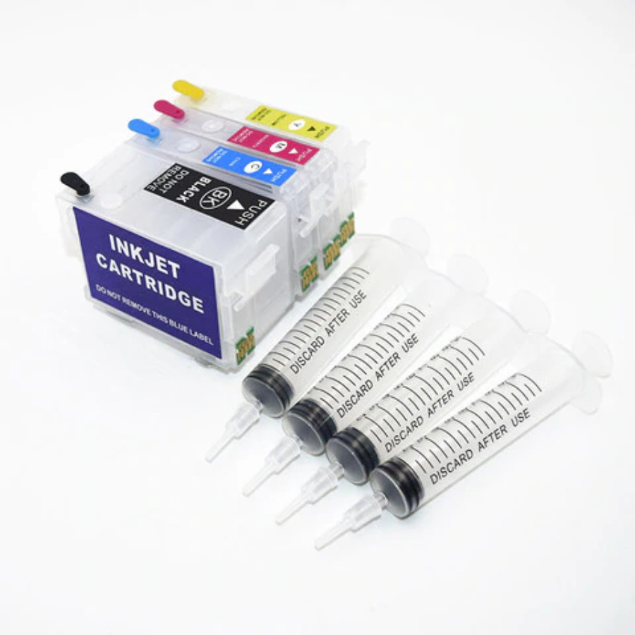 Empty Ink Cartridges For WORKFORCE #252XL WF-7210 WF-7710 WF-7720 4 Syringes