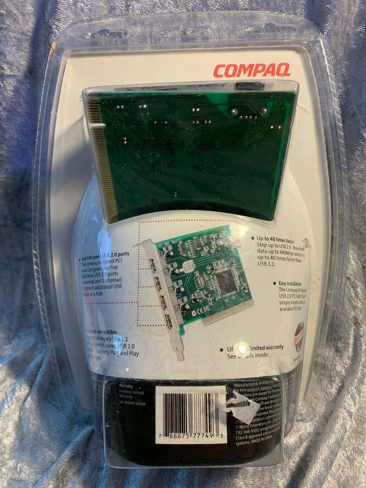 HP COMPAQ 5 Port USB 2.0 to PCI Host Card for Computer Server NEW Sealed 