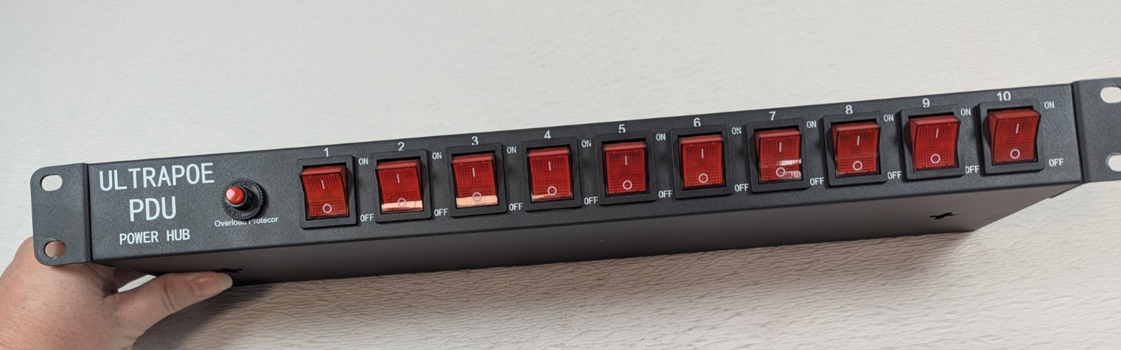 10 Outlets - 1U PDU Rack Mount Power Strip-Network Server Rack - Surge Protector