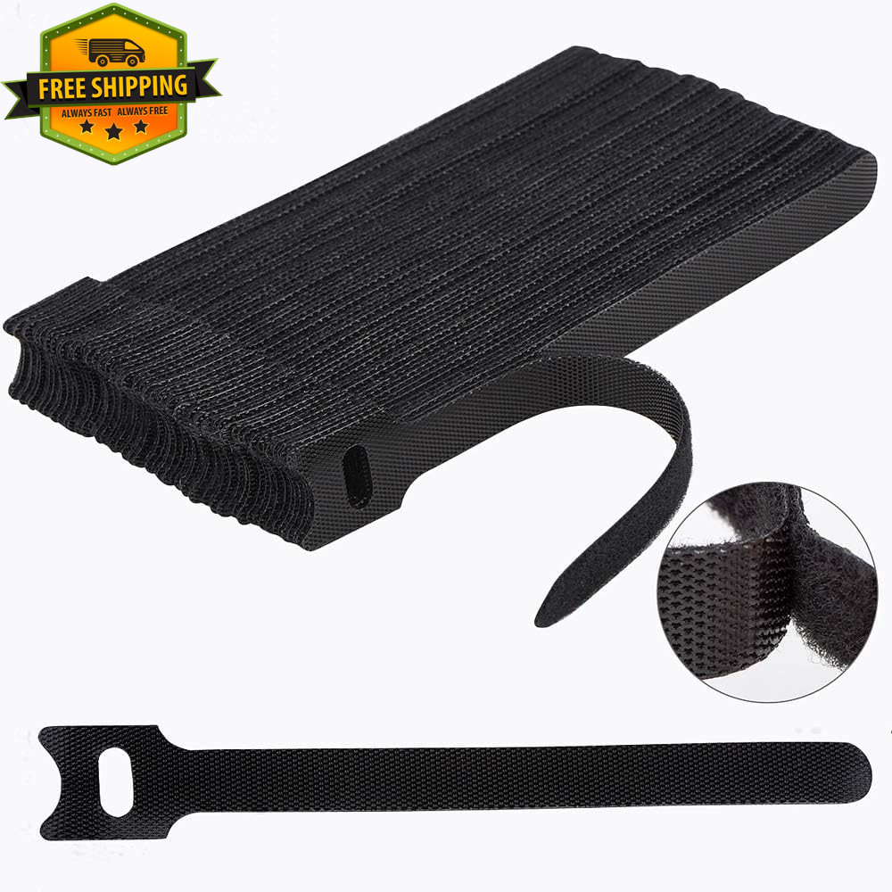 60PCS Reusable Cable Ties 6in Adjustable Cord Straps Wire Organizer Wraps Set