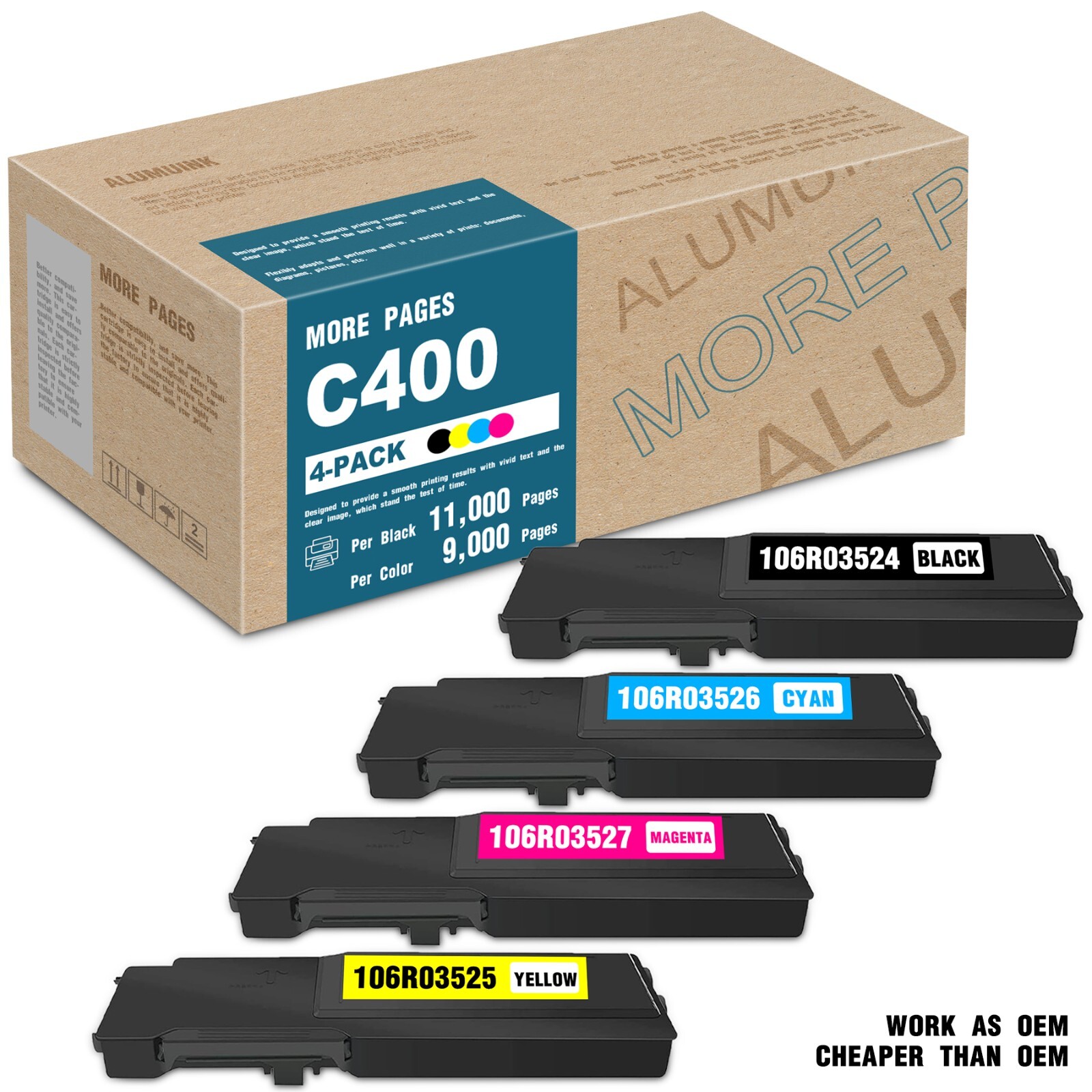 C400 C405 Toner 4-Pack for Xerox VersaLink C400 C400D C400DN C405 C405DN C405N