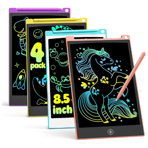4 Pack LCD Writing Tablet, 8.5 Inch Colorful Drawing Board, Kids Travel Games 