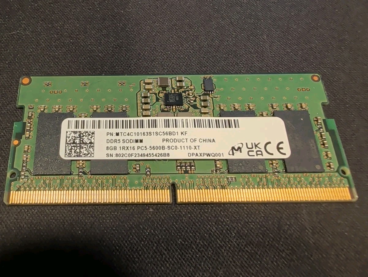 Micron MTC4C10163S1SC56BD1 8GB DDR5 PC5-5600 SODIMM