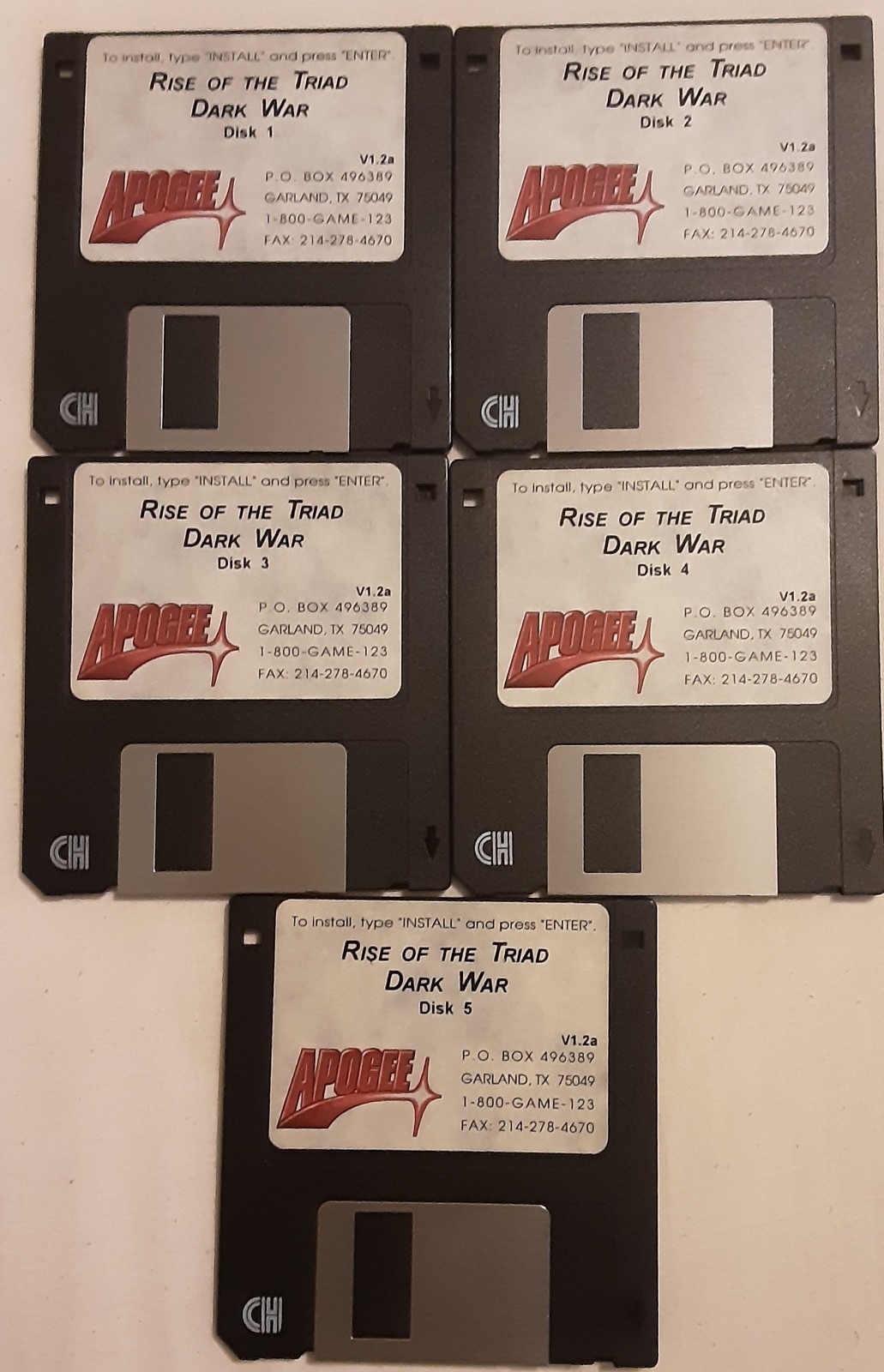 Apogee Rise Of The Triad Dark War 5 Disk Set v1.2a As-is