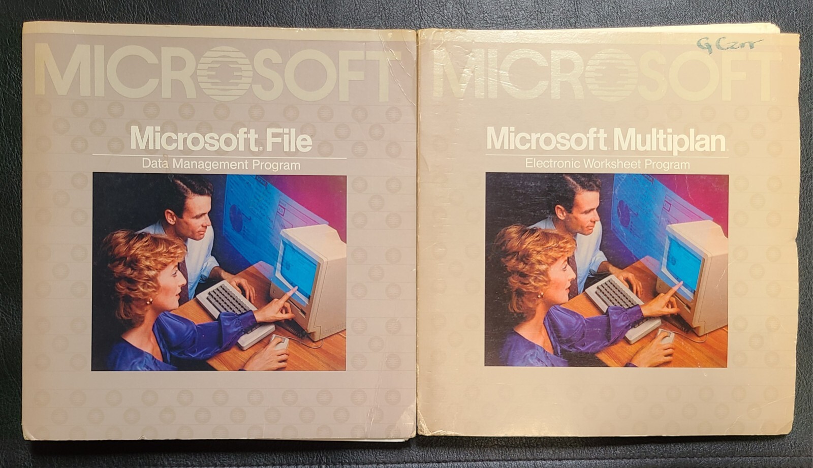 Vintage 1984 Microsoft File & Multiplan Manuals Apple Macintosh Mac Retro OEM